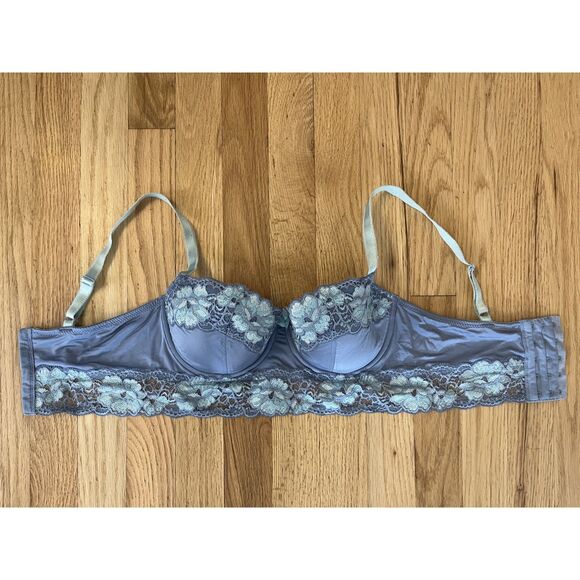 Adore Me Dusty Blue Longline Lacy Bra 34D - Picture 4 of 5